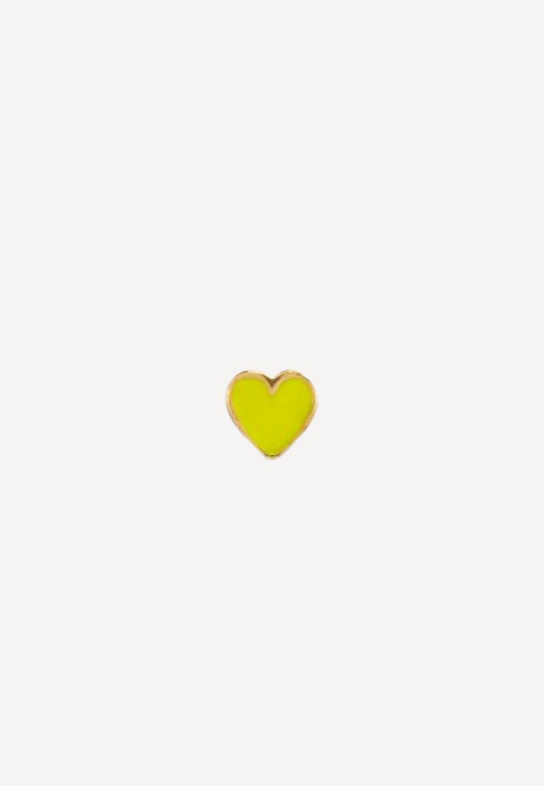 STINE A - Petit Love Heart Earring - Neon Yellow ONE SIZE | Hørlyck