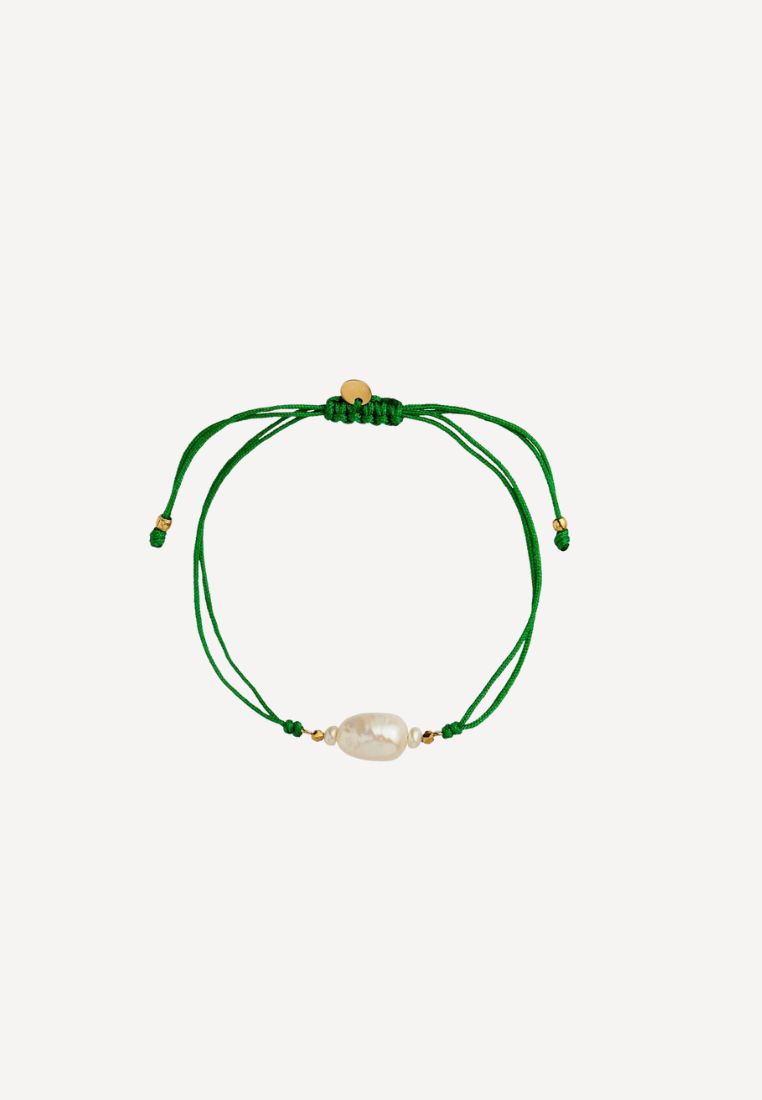 STINE A - Baroque Pearl Berrie armbånd - Green ONE SIZE | Hørlyck
