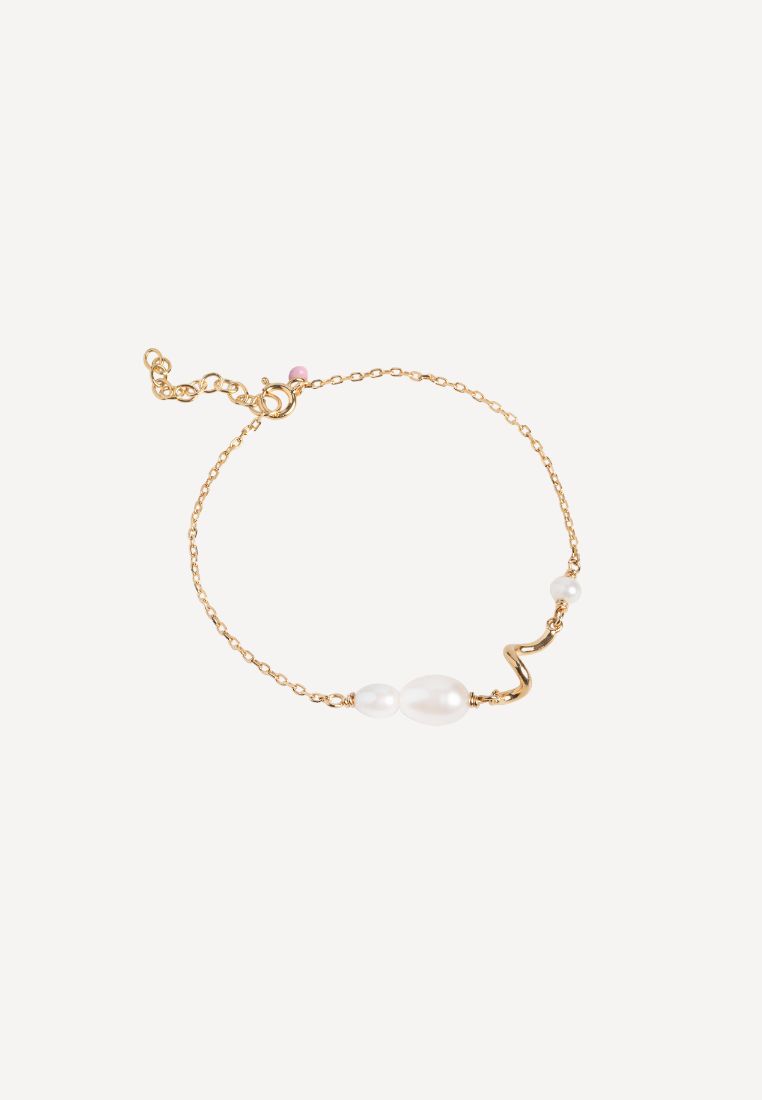 ENAMEL - Pearlie Twist armbånd - Gold ONE SIZE | Hørlyck