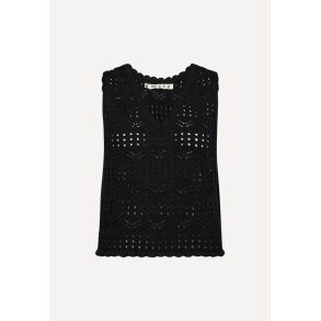 Breeze Crochet V-neck top - Black