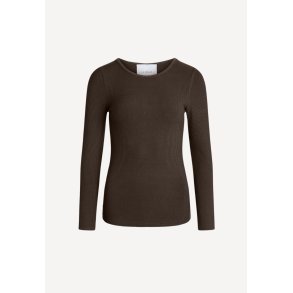 Lisa langrmet bluse - Dark brown