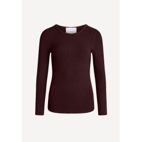 Lisa langrmet bluse - Aubergine