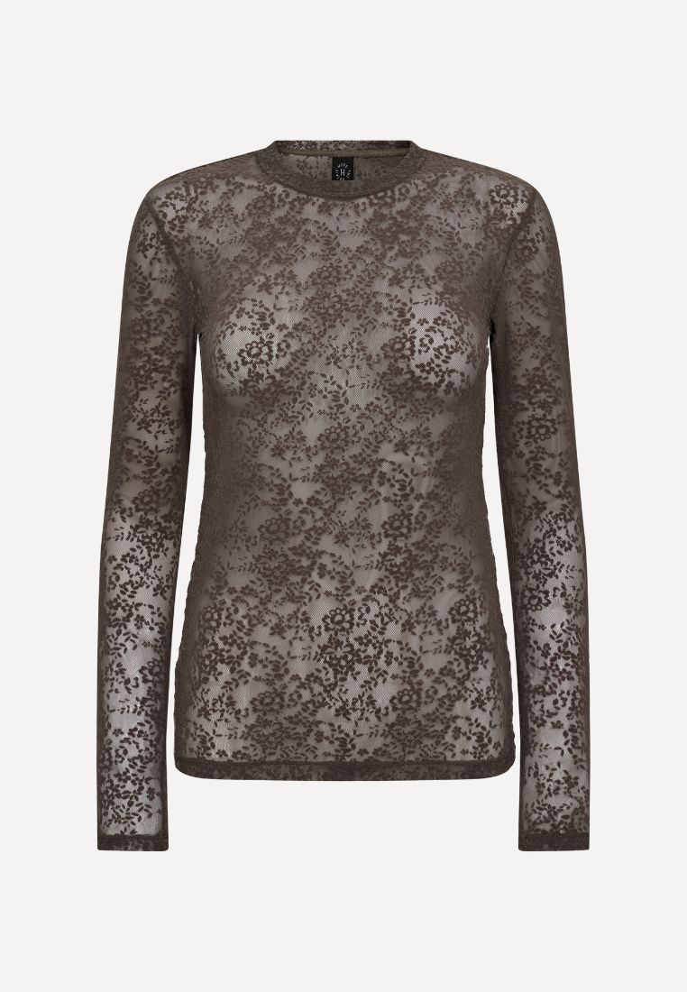 HYPE THE DETAIL - 852 lace bluse - Brown L | Hørlyck