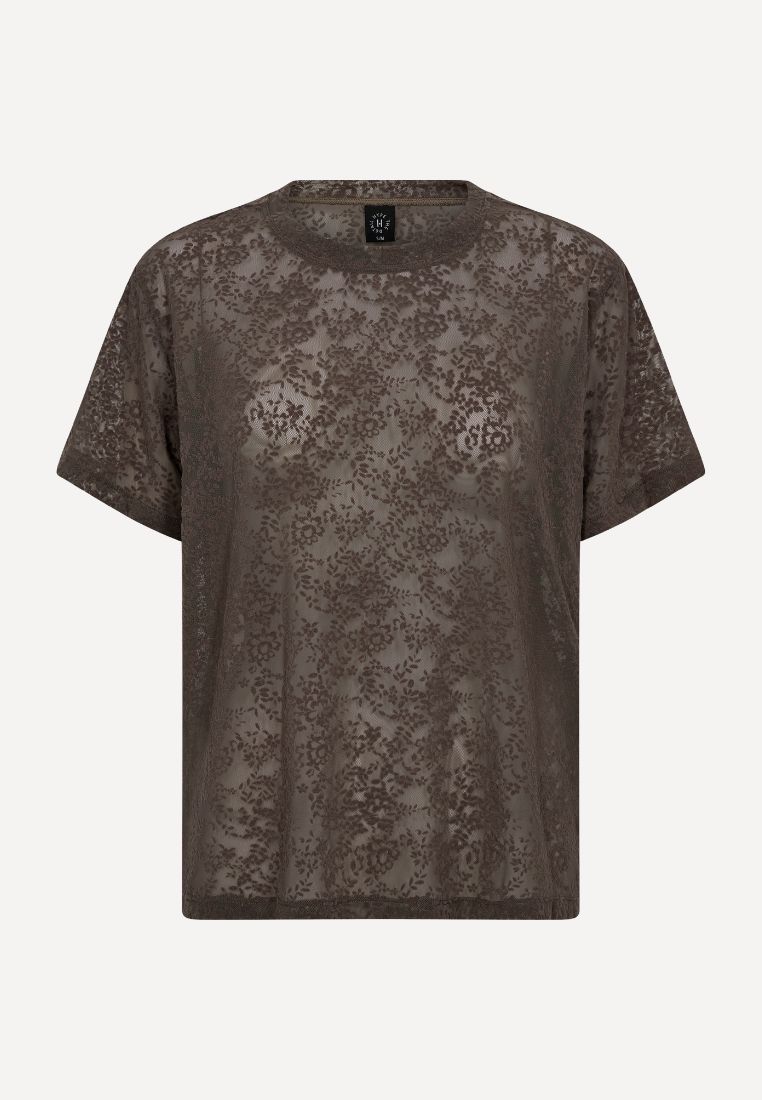 HYPE THE DETAIL - 852 lace t-shirt - Brown XS | Hørlyck