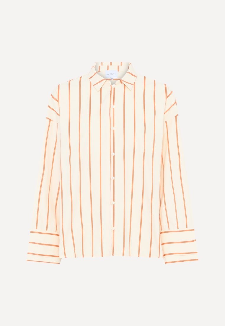 LA ROUGE - Louise skjorte - Sand/Orange Stripe XS/S | Hørlyck