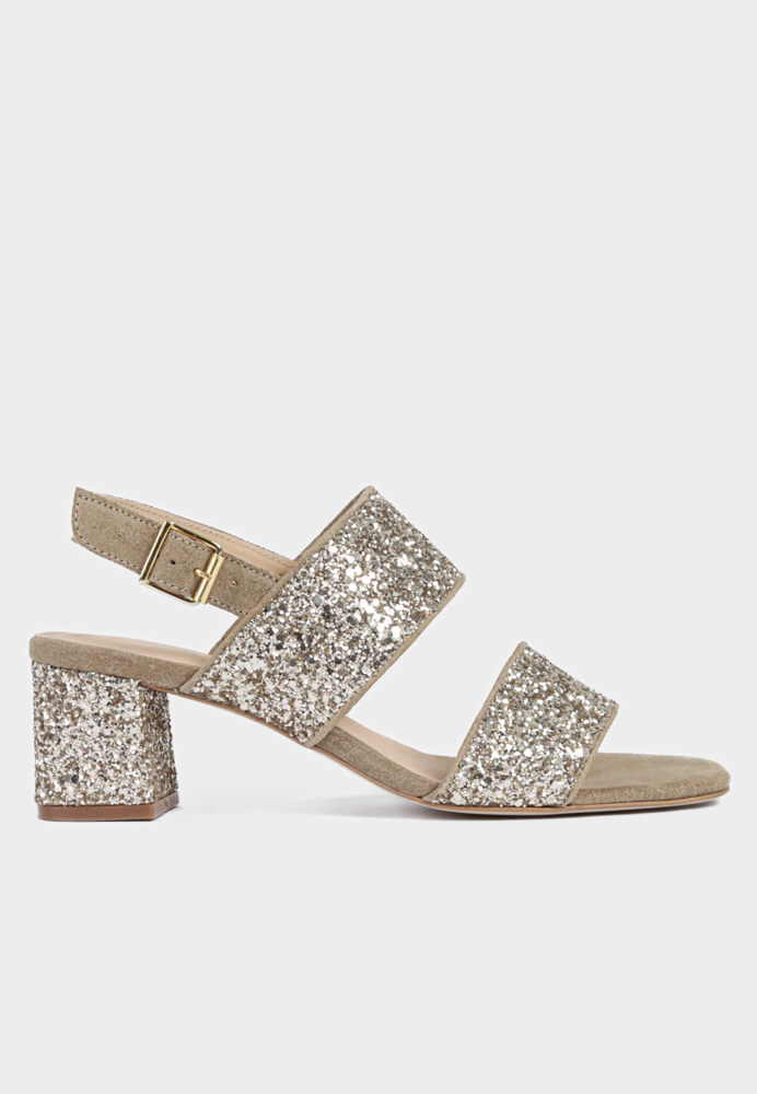 ANGULUS - 5613-101 sandal - Champagne Glitter 38 | Hørlyck
