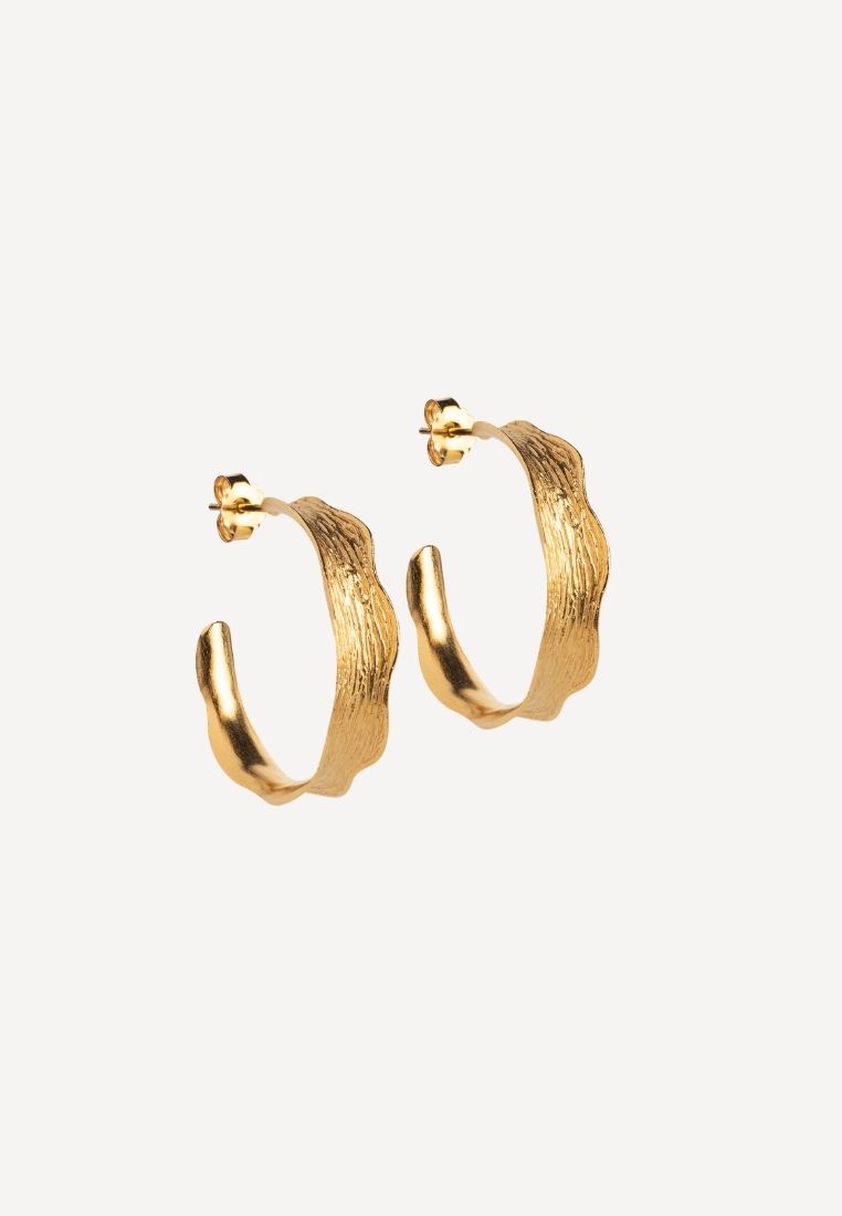 ENAMEL - Ane large hoops ørering - Gold ONE SIZE | Hørlyck