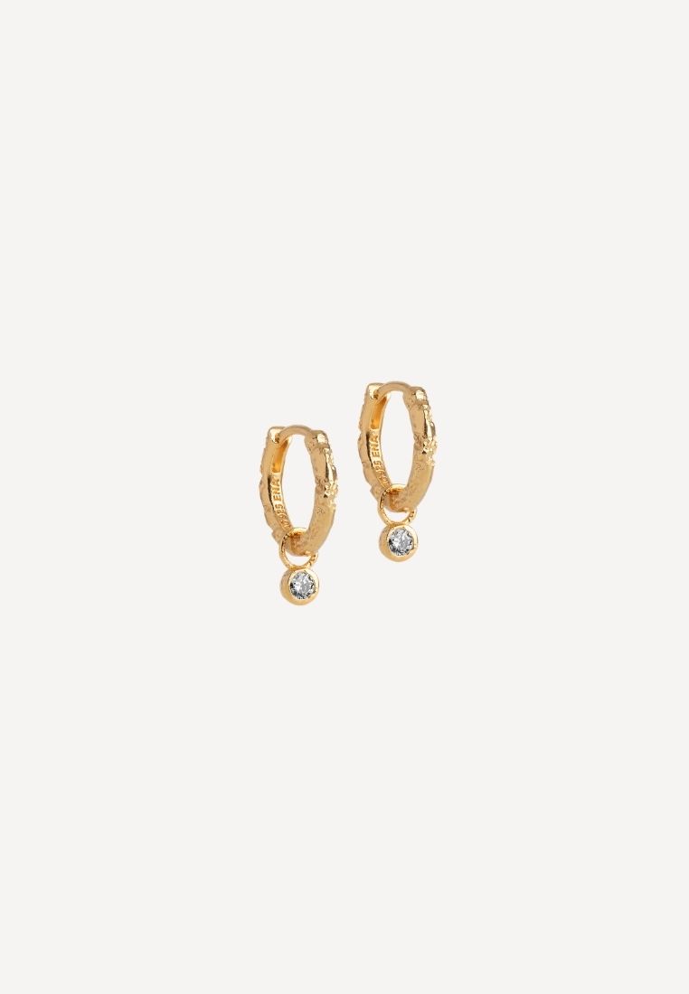 ENAMEL - Belle CZ hoops ørering - Gold ONE SIZE | Hørlyck