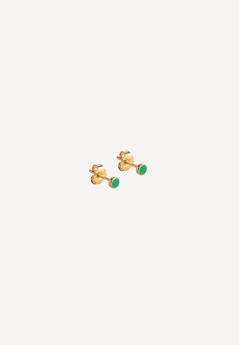 ENAMEL - Dot stud øreringe - Grass Green ONE SIZE | Hørlyck