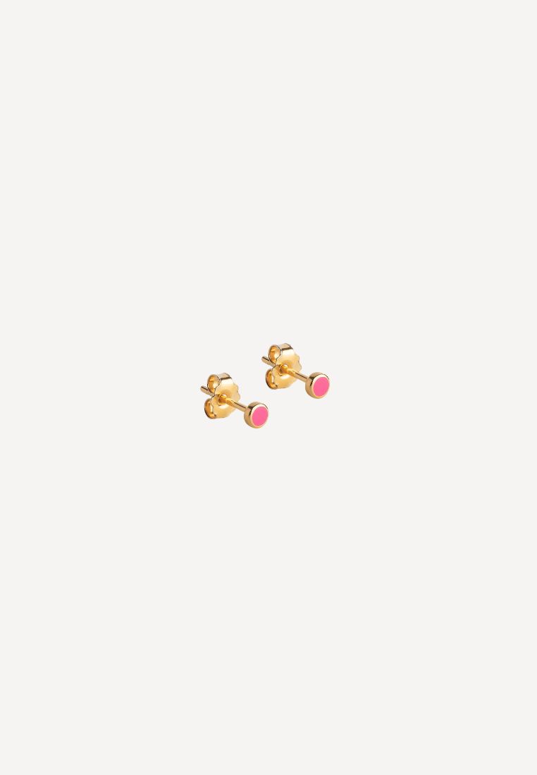 ENAMEL - Dot stud øreringe - Pink ONE SIZE | Hørlyck
