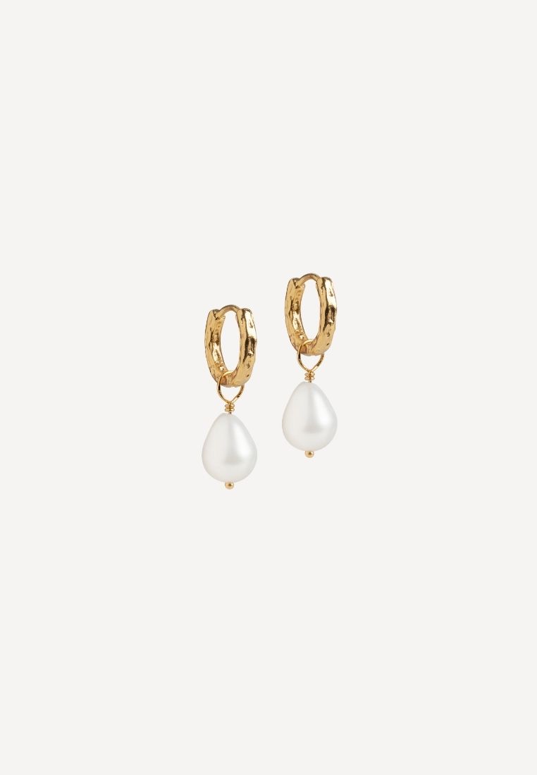 ENAMEL - Hoops significant ørering - Gold/Pearl ONE SIZE | Hørlyck