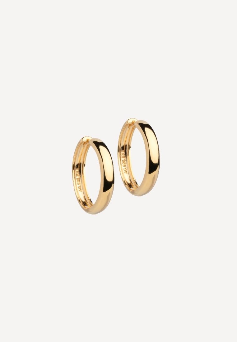 ENAMEL - Hoops wide 25 ørering - Gold 25 mm | Hørlyck