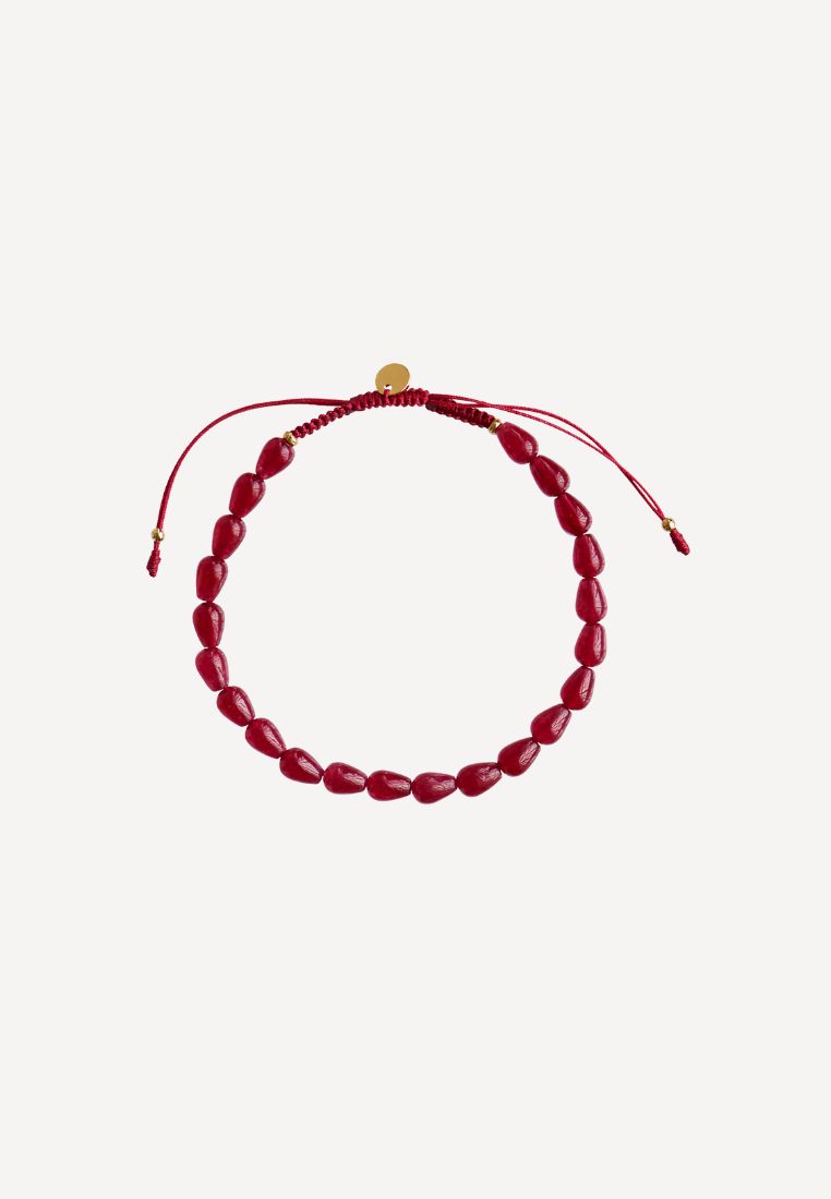 STINE A - Love Drop armbånd - Bordeaux ONE SIZE | Hørlyck