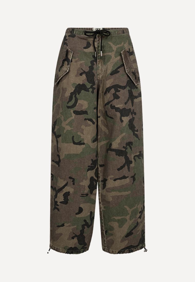 IVY COPENHAGEN - Penny Parachute bukser - Wash Camouflage 38 | Hørlyck