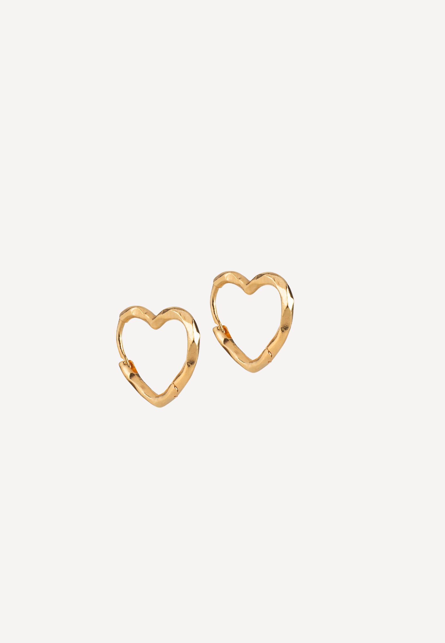 ENAMEL - Small Heart Hoops - Gold ONE SIZE | Hørlyck