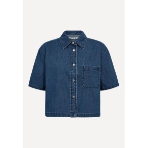Malika Uta Oversize skjorte - Mid Blue Denim 