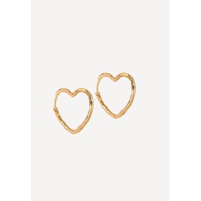 Medium Heart Hoops - Gold