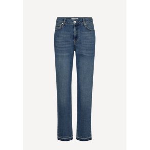 Tonya Cropped Hem Jeans - Denim Blue