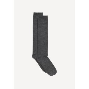 Wool/Cotton knee strmper - Dark Grey Melange