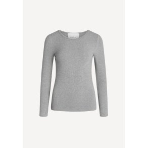 Lisa langrmet bluse - Grey Melange
