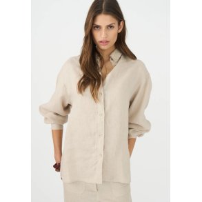 Matti LS Linen Shirt- Beige