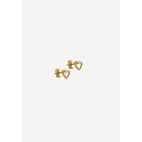 Organic Heart Studs - Gold