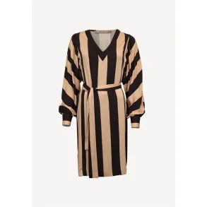 Stripe kjole - Black/Beige
